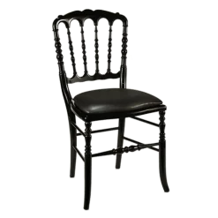 Chaise Napoléon III noire fixe chintz noir