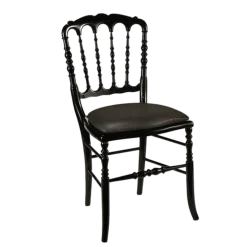 Chaise Napoléon III noire fixe Toscane acier