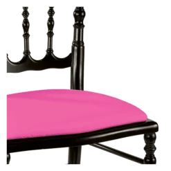 Chaise Napoléon III noire fixe Delhi fuchsia