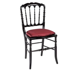 Chaise Napoléon III noire fixe Toscane Rouge Opéra