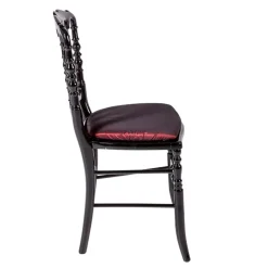Chaise Napoléon III noire fixe Toscane Rouge Opéra