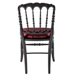 Chaise Napoléon III noire fixe Toscane Rouge Opéra
