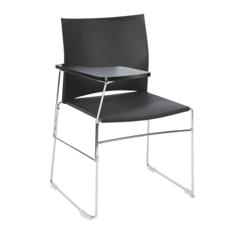 Chaise séminaire Jack noire avec tablette