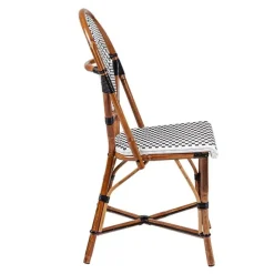 Chaise tressée noire et blanche