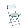 Chaise Trocadéro verte avec assise et dossier blanc