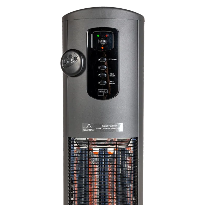 Chauffage de terrasse électrique noir H 152 cm