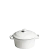 Cocotte individuelle blanche mat avec couvercle Ø 10 cm 25 cl