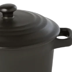 Cocotte individuelle noire mat avec couvercle Ø 10 cm 25 cl