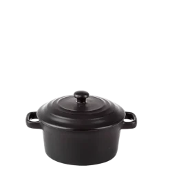 Cocotte individuelle noire mat avec couvercle Ø 10 cm 25 cl