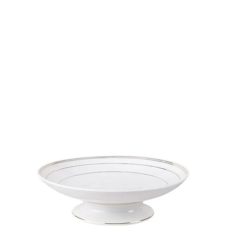 Compotier bas vintage blanc et doré Ø 21-26 cm H 4-6 cm