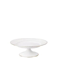 Compotier bas vintage blanc et doré Ø 21-26 cm H 4-6 cm