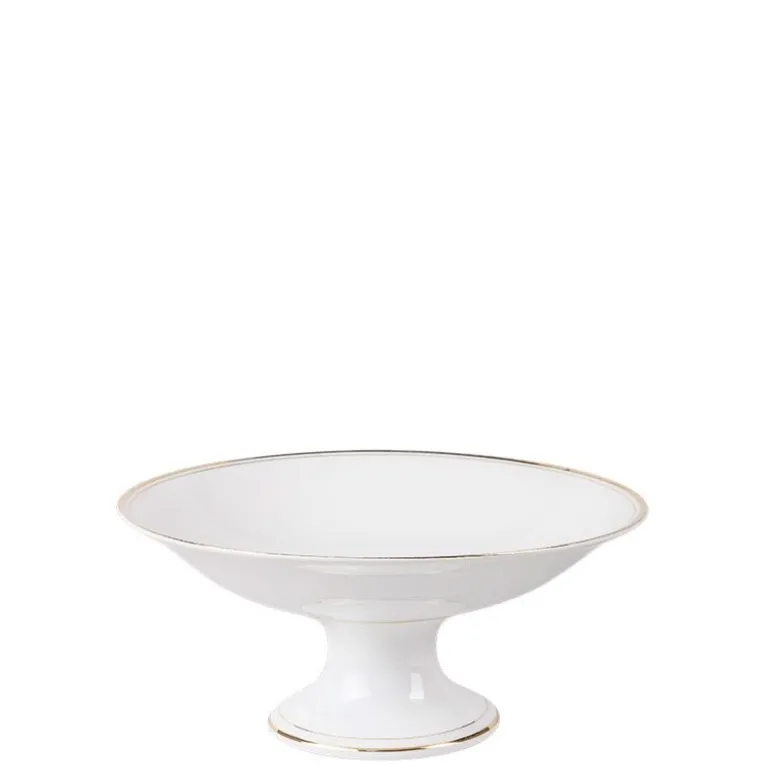 Compotier haut vintage blanc et doré Ø 22-26 cm H 10-16 cm
