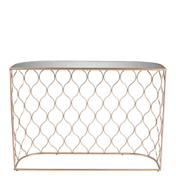 Console Filor cuivrée 32 x 110 cm H 78 cm