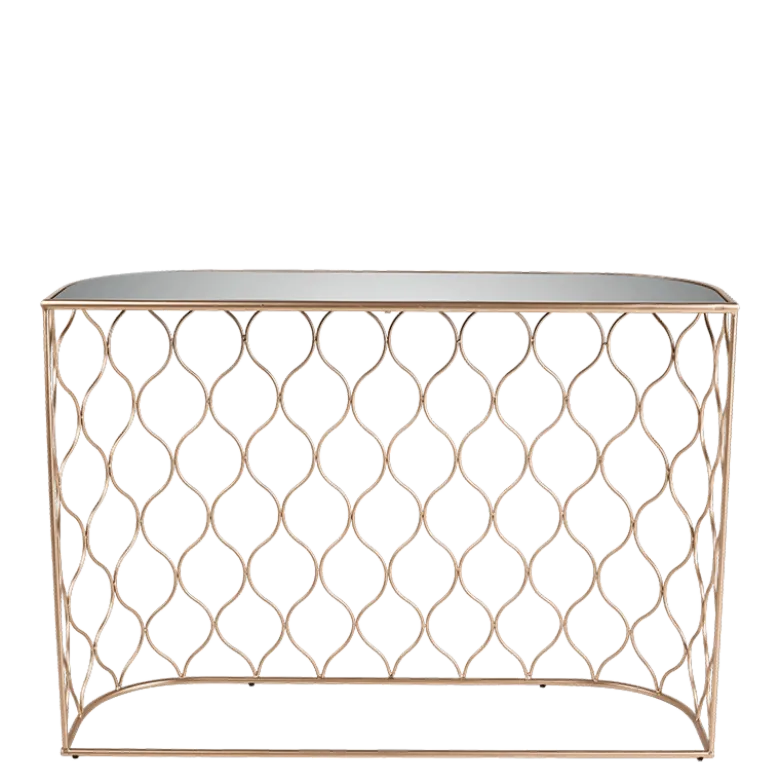 Console Filor cuivrée 32 x 110 cm H 78 cm