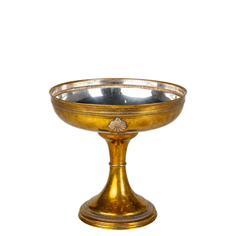 Coupe sur pied en métal vintage 1 L Ø 18-21 cm H 15-25 cm