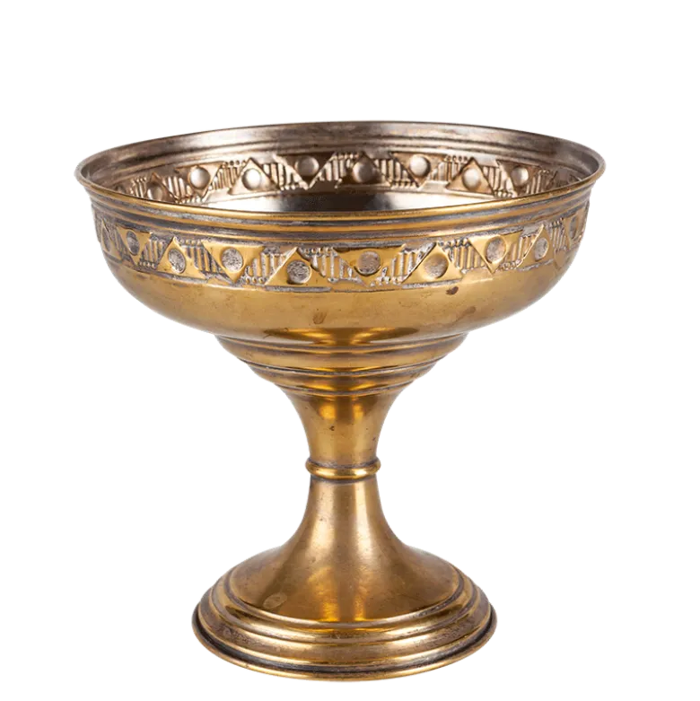 Coupe sur pied en métal vintage 1 L Ø 18-21 cm H 15-25 cm