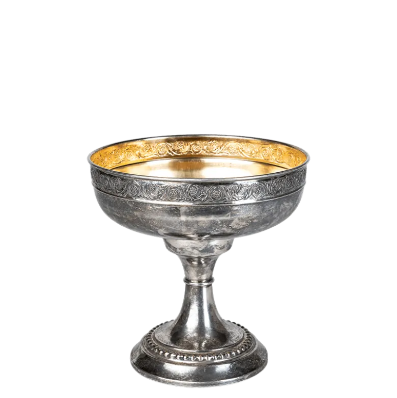 Coupe sur pied en métal vintage 1 L Ø 18-21 cm H 15-25 cm