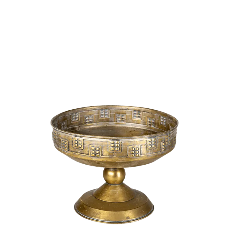 Coupe sur pied en métal vintage 1 L Ø 18-21 cm H 15-25 cm