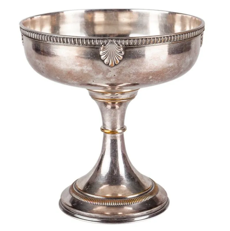Coupe sur pied en métal vintage 1 L Ø 18-21 cm H 15-25 cm
