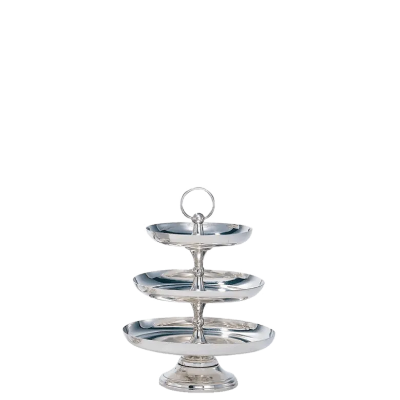 Coupe 3 étages argent H 47 cm, plateaux Ø 35, 30 et 26 cm