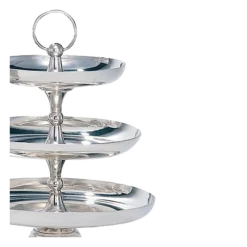 Coupe 3 étages argent H 47 cm, plateaux Ø 35, 30 et 26 cm