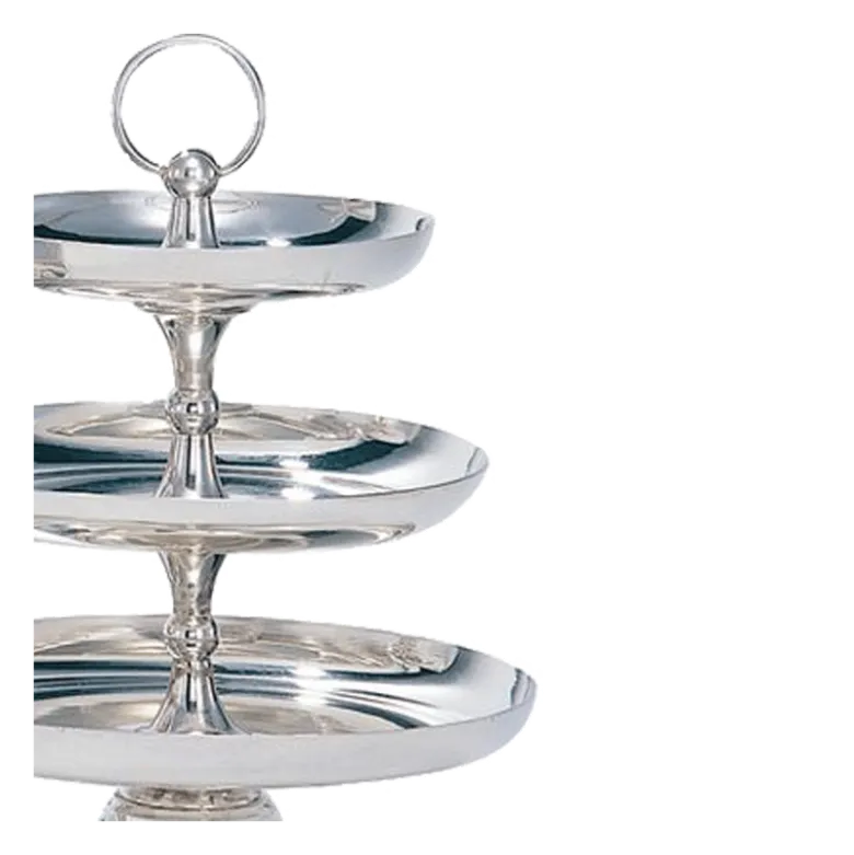 Coupe 3 étages argent H 47 cm, plateaux Ø 35, 30 et 26 cm