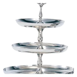 Coupe 3 étages argent H 68 cm, plateaux Ø 45, 35 et 28 cm
