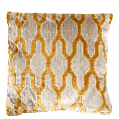 Coussin Chambord velours jaune 45 x 45 cm