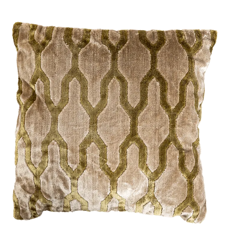 Coussin Chambord velours vert 45 x 45 cm