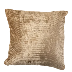 Coussin Onde velours beige 45 x 45 cm