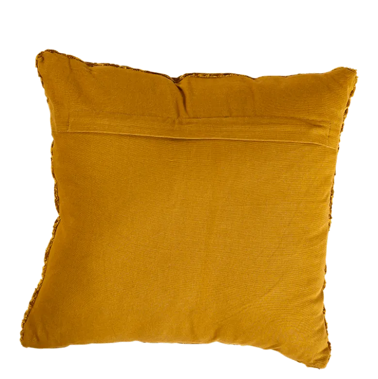 Coussin Onde velours moutarde 45 x 45 cm
