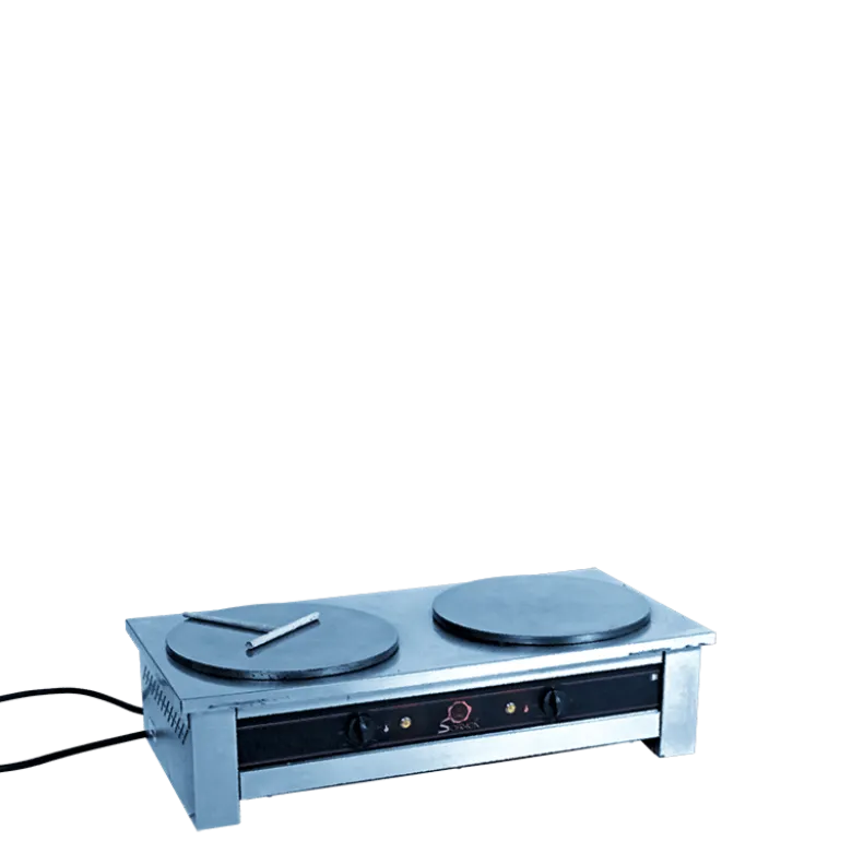 Crêpière double électrique 220 v + 1 râteau à crêpe