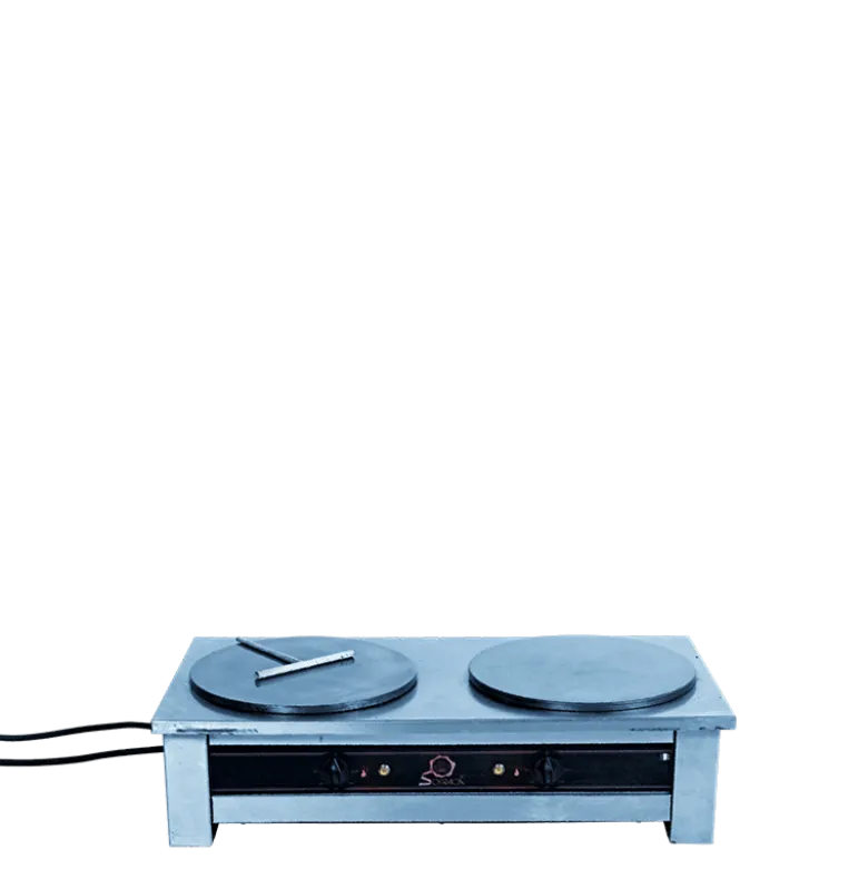 Crêpière double électrique 220 v + 1 râteau à crêpe