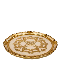 Dessous d'assiette Venezia blanc et doré Ø 32,5 cm
