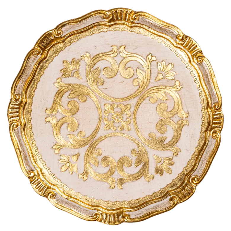 Dessous d'assiette Venezia blanc et doré Ø 32,5 cm