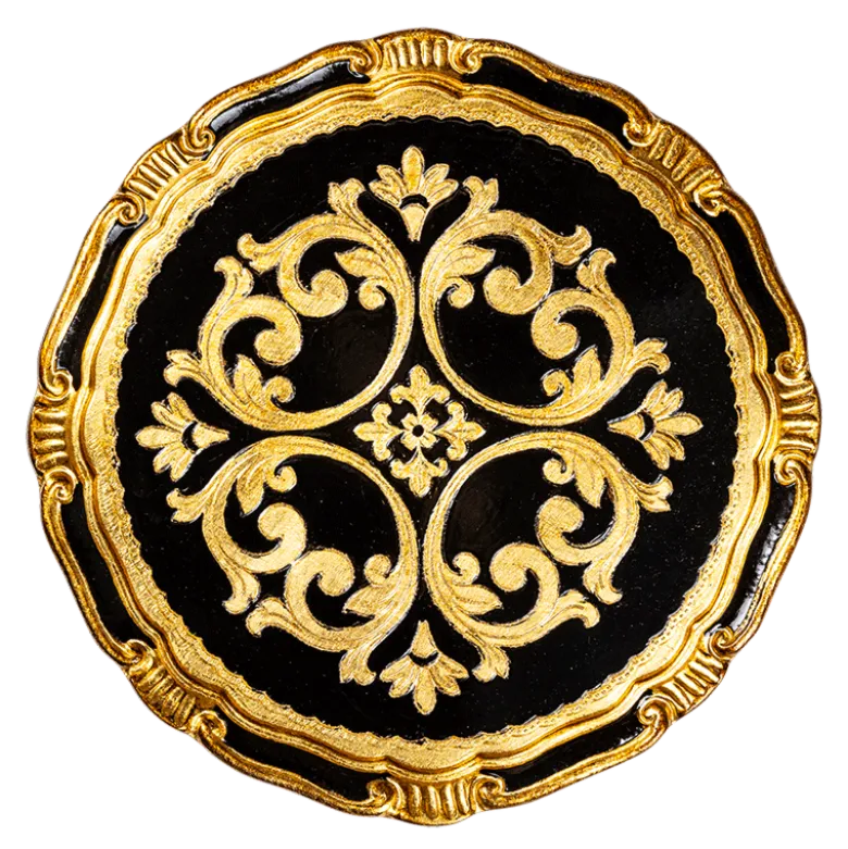 Dessous d'assiette Venezia noir et doré Ø 32,5 cm