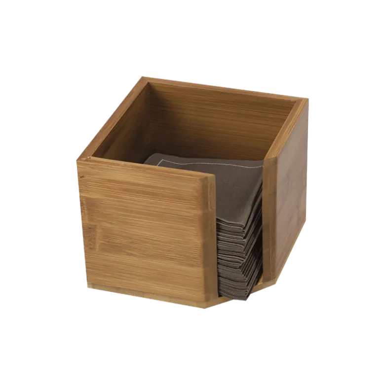 Distributeur de serviettes bambou 12 x 12 cm H 10 cm