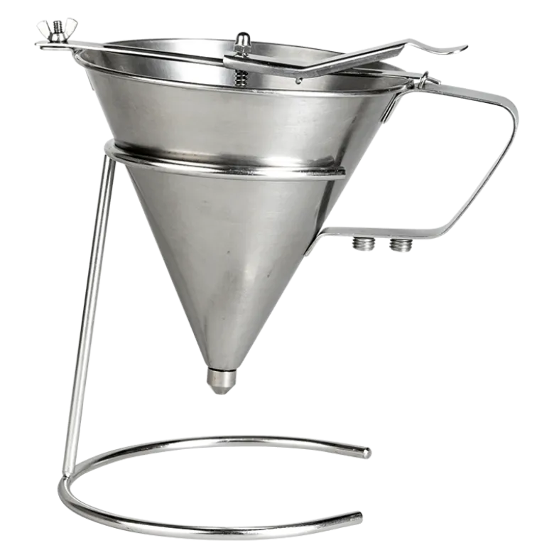 Entonnoir automatique en inox avec support