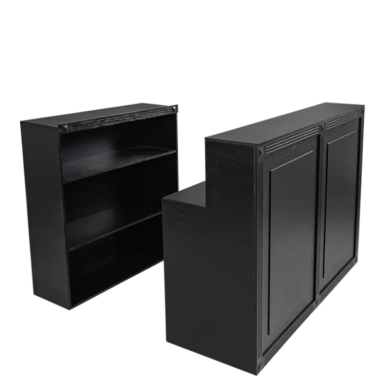 Etagère Cigare Club noir 36 x 101 cm H 113 cm