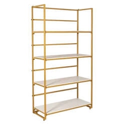 Etagère dorée et blanche 40 x 100 cm H 180 cm