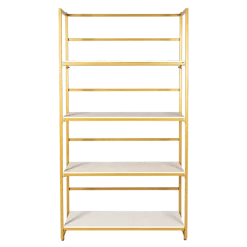 Etagère dorée et blanche 40 x 100 cm H 180 cm