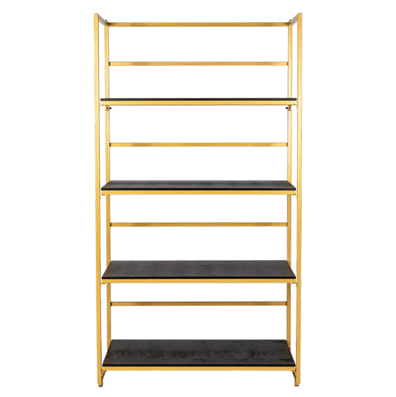 Etagère dorée et noire 40 x 100 cm H 180 cm