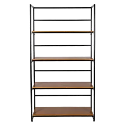 Etagère noire et bois 40 x 100 cm H 180 cm