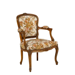 Fauteuil bohème motifs floraux vintage