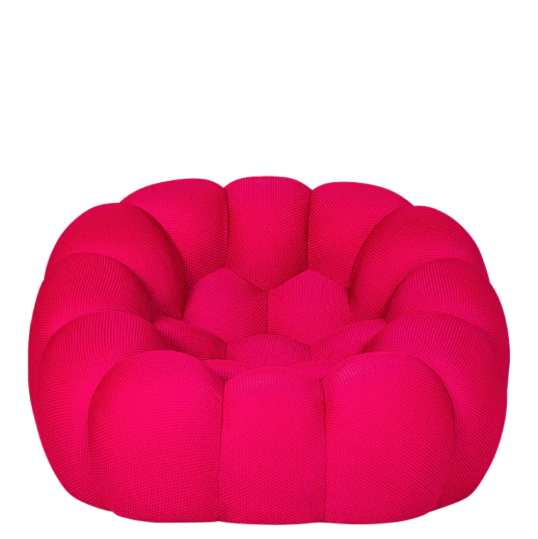 Fauteuil Bulle framboise 115 x 118 cm H 78 cm