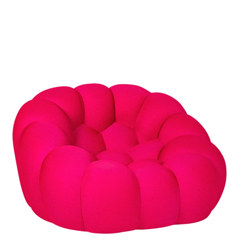 Fauteuil Bulle framboise 115 x 118 cm H 78 cm