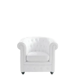 Fauteuil Chesterfield blanc 75 x 82 cm H 75 cm