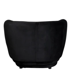 Fauteuil Elton velours noir M1 78 x 90 cm H 70 cm