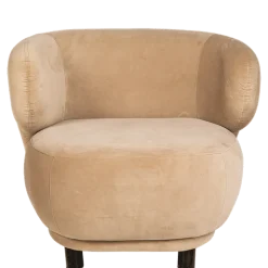 Fauteuil Elton velours taupe avec réhausse 78 x 90 cm H 80 cm