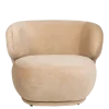 Fauteuil Elton velours taupe M1 78 x 90 cm H 70 cm